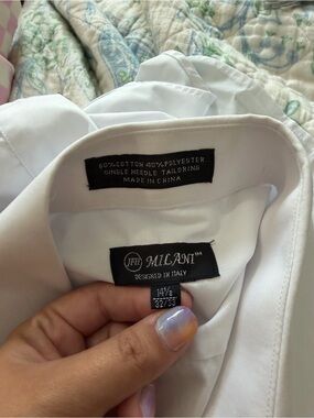 White Milani tuxedo shirt size 14.5 boys